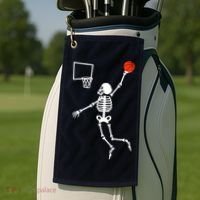 Basketball Dunking Skeleton Golf Towel thumb 2