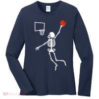 Basketball Dunking Skeleton Women's Long Sleeve Shirt thumb 0