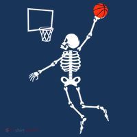Basketball Dunking Skeleton Women's Long Sleeve Shirt thumb 2