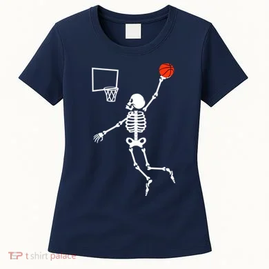Basketball Dunking Skeleton Women's T-Shirt