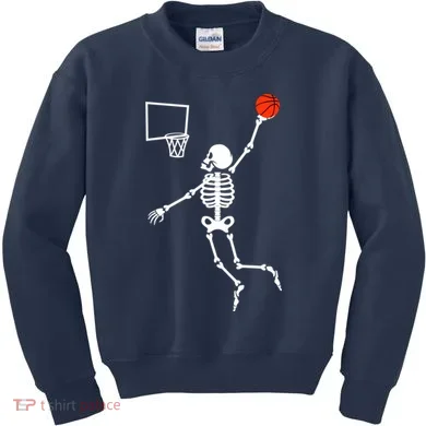Basketball Dunking Skeleton Kids Sweatshirt