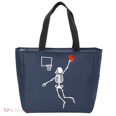 Basketball Dunking Skeleton Tote Bag
