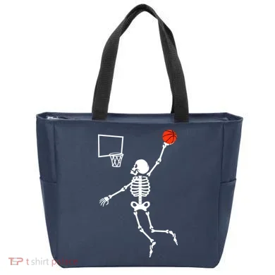 Basketball Dunking Skeleton Tote Bag