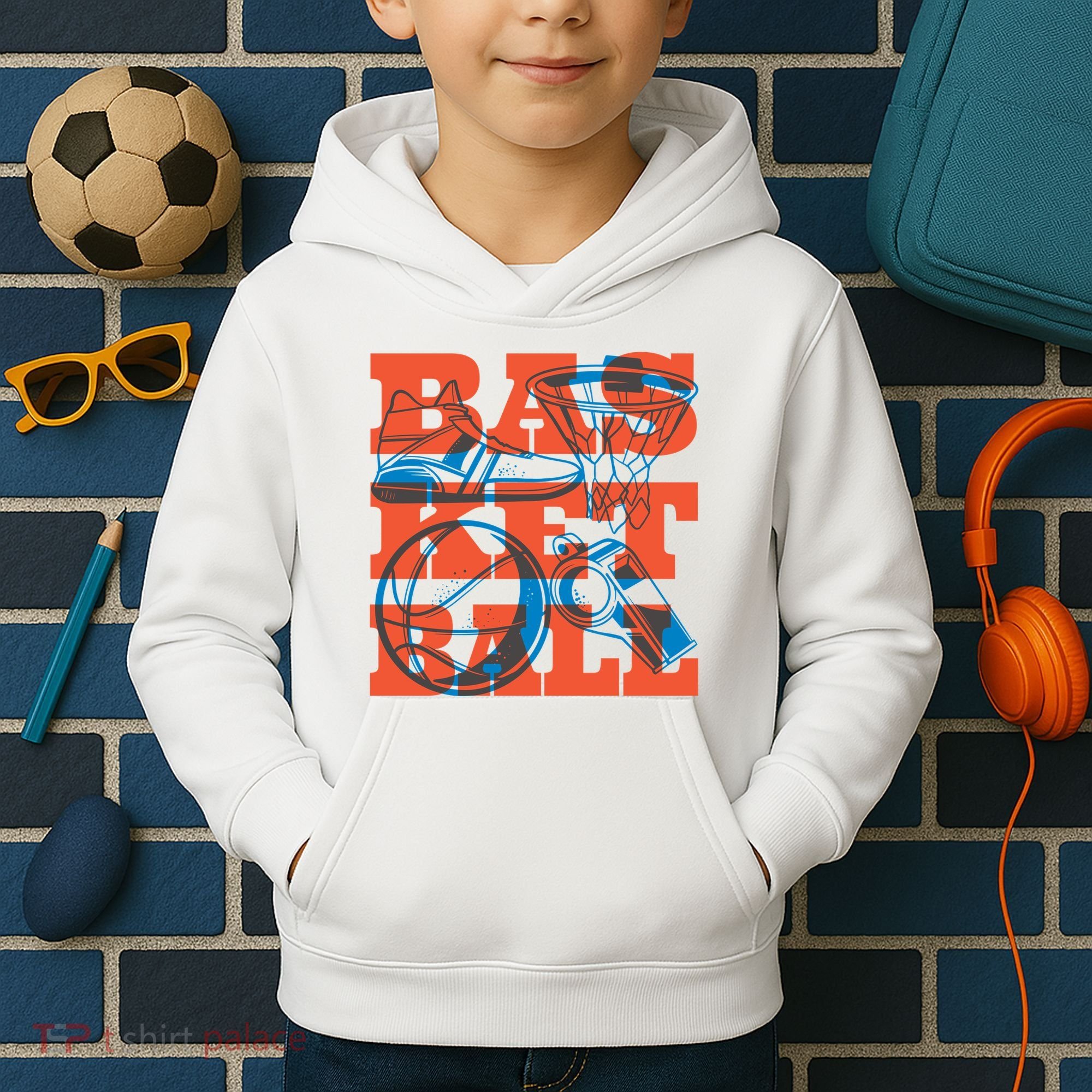 Basketball Equipment Kids Hoodie