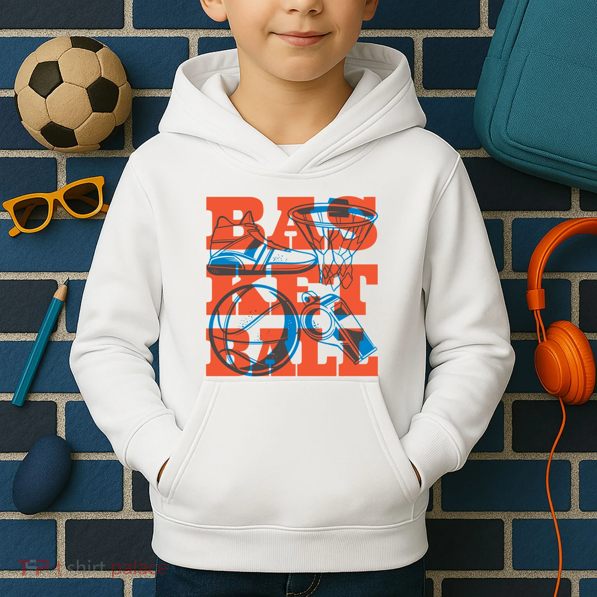 Basketball Equipment Kids Hoodie