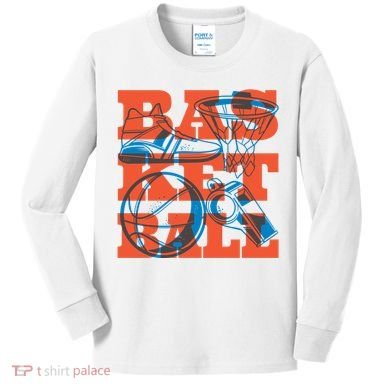 Basketball Equipment Kids Long Sleeve Shirt