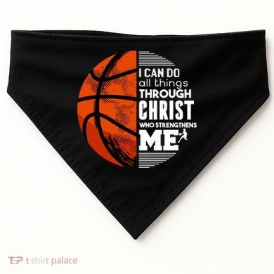 Basketball Faith All Things Through Christ USA-Made Doggie Bandana