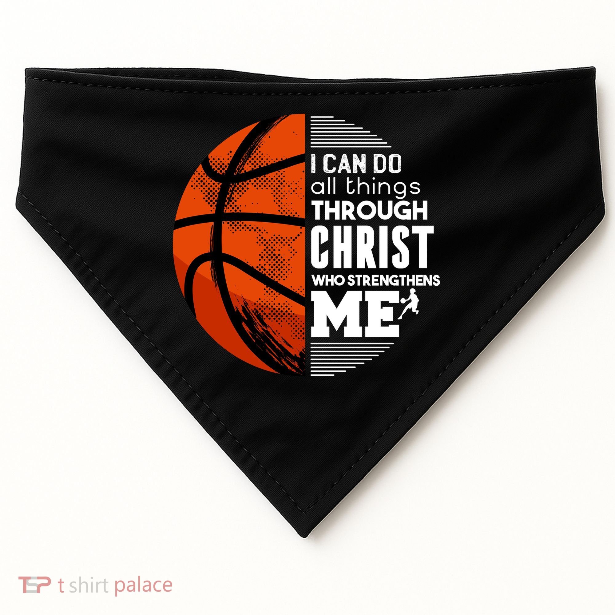 Basketball Faith All Things Through Christ USA-Made Doggie Bandana
