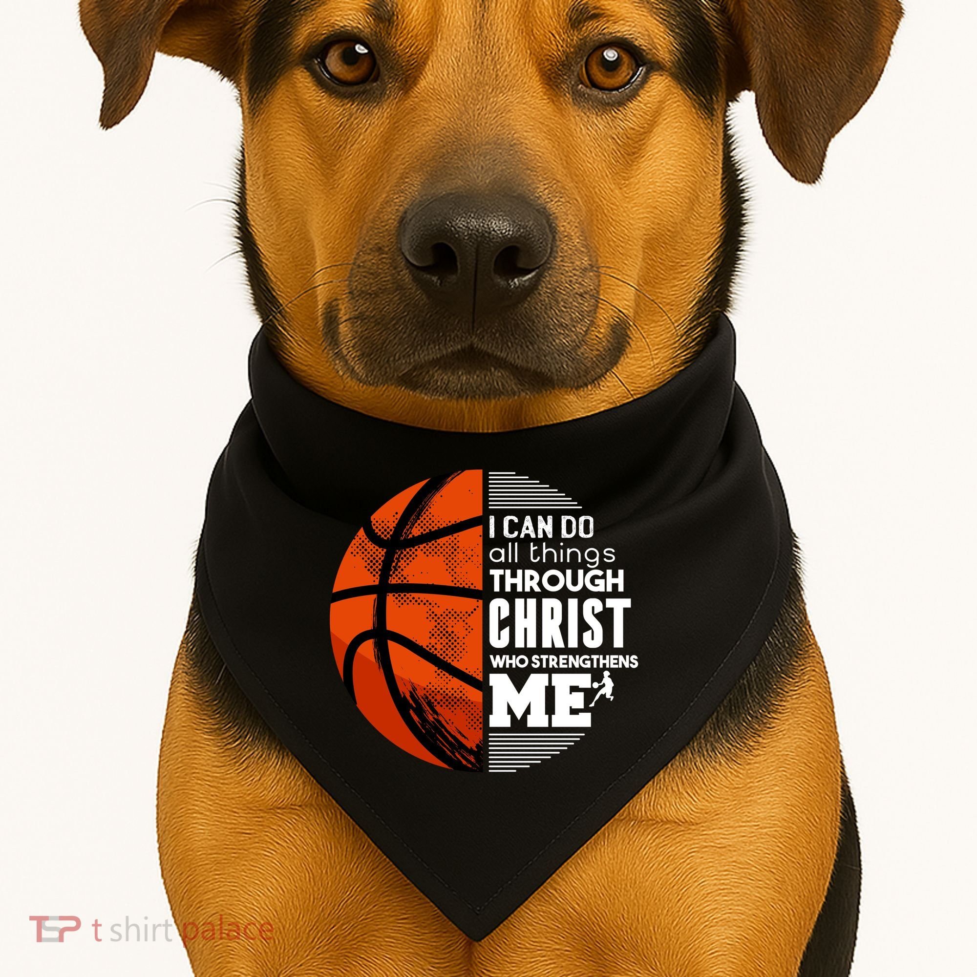 Basketball Faith All Things Through Christ USA-Made Doggie Bandana