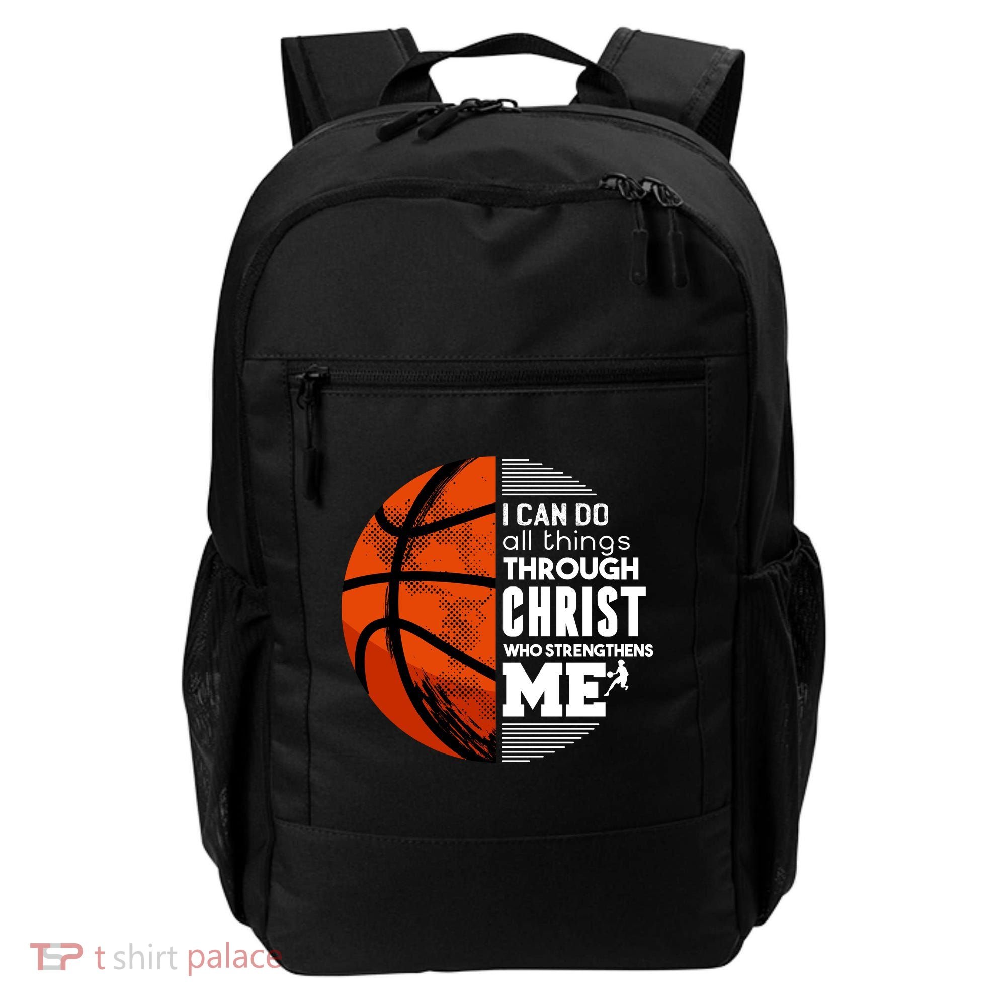 Basketball Faith All Things Through Christ Backpack