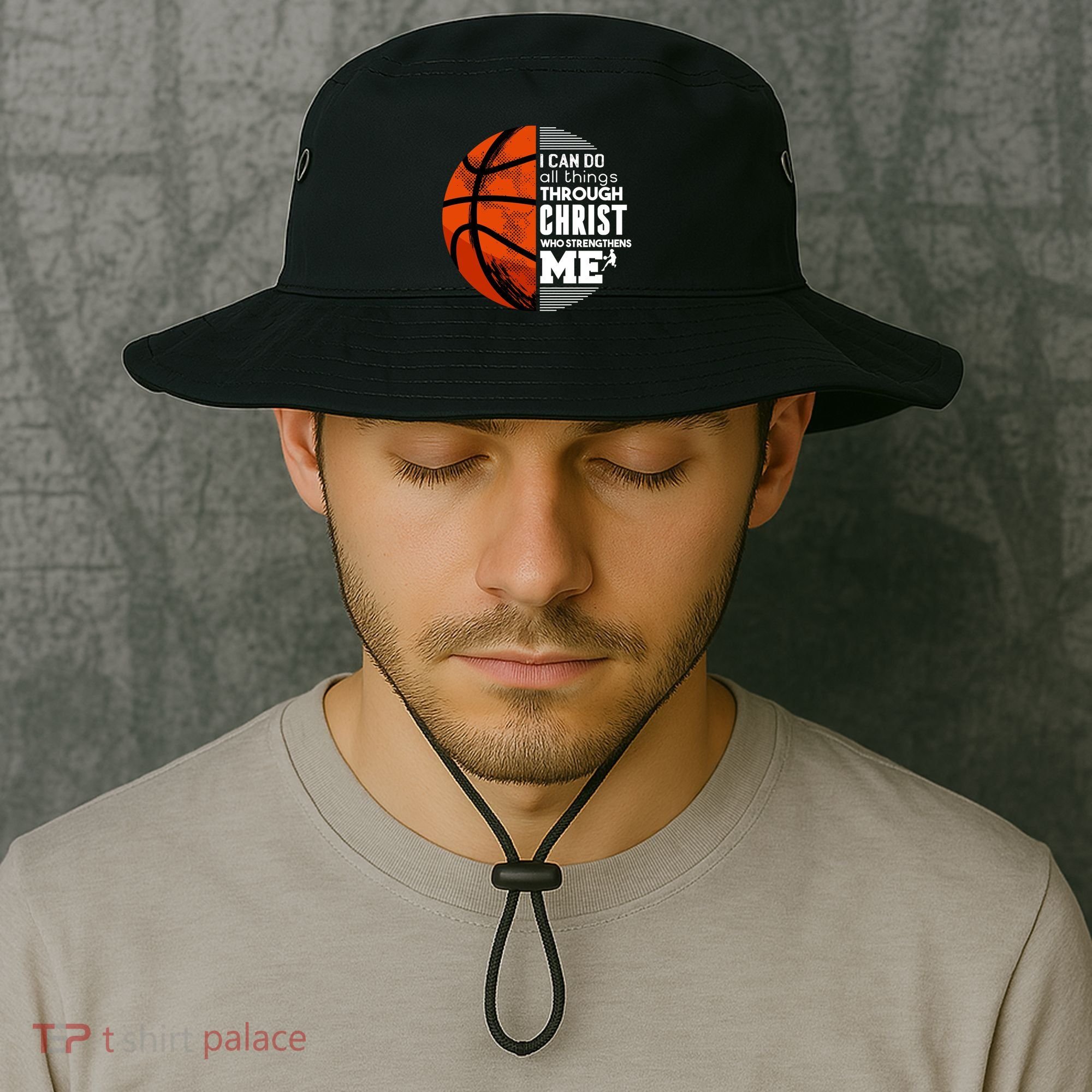 Basketball Faith All Things Through Christ Bucket Hat