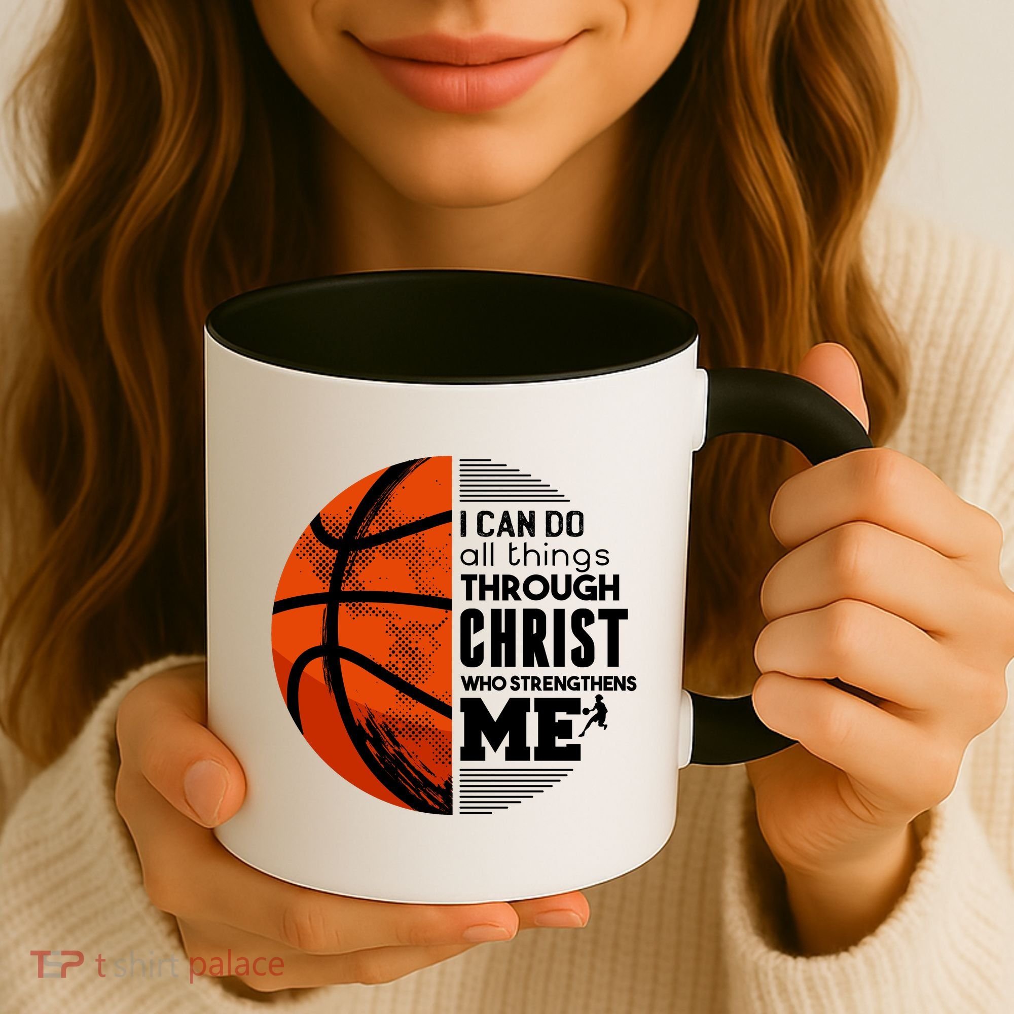 Basketball Faith All Things Through Christ Coffee Mug