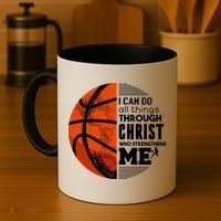 Basketball Faith All Things Through Christ Coffee Mug thumb 4