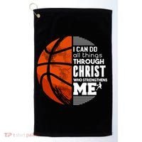 Basketball Faith All Things Through Christ Golf Towel thumb 0