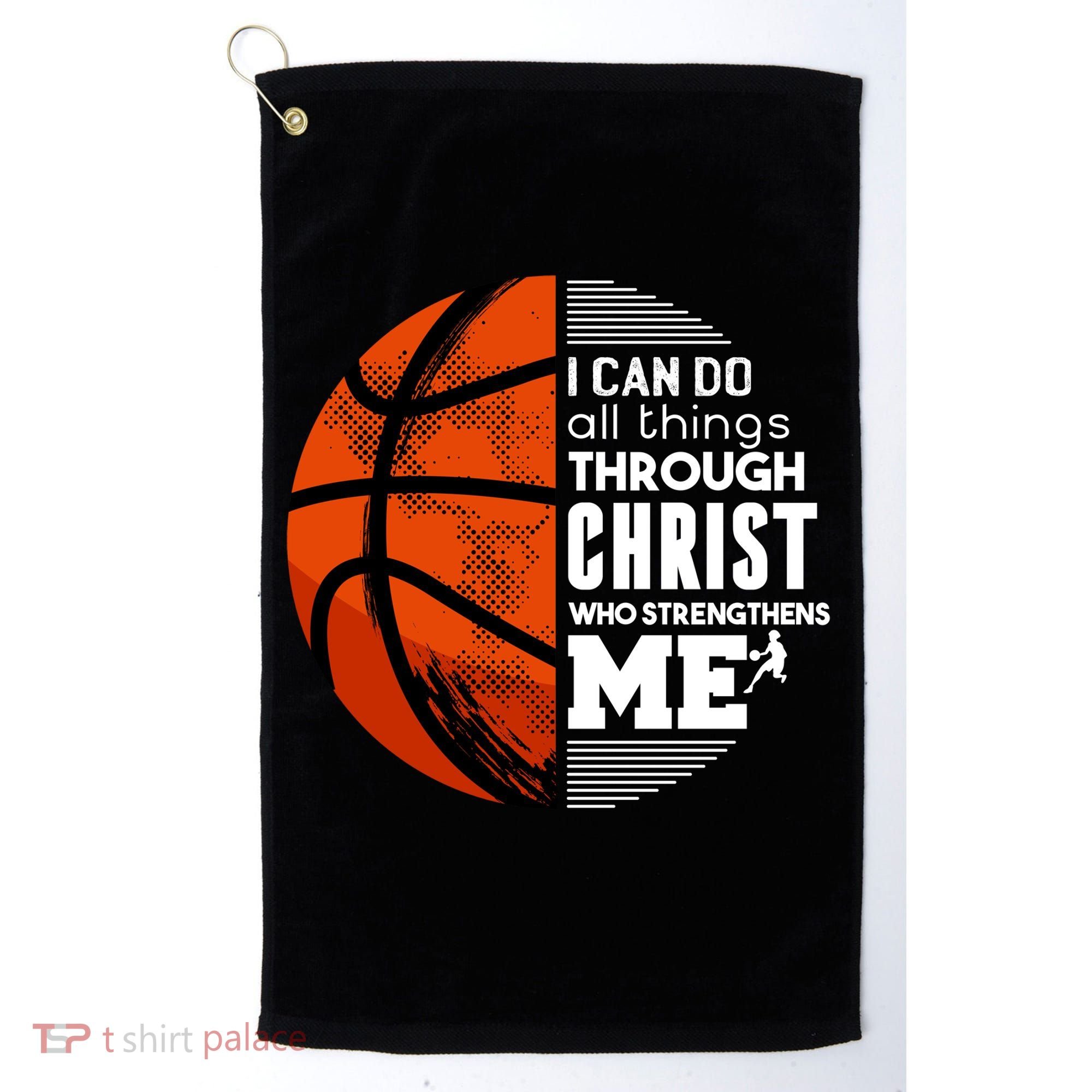 Basketball Faith All Things Through Christ Golf Towel