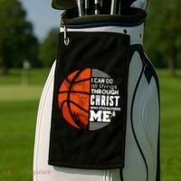 Basketball Faith All Things Through Christ Golf Towel thumb 2