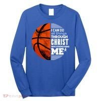 Basketball Faith All Things Through Christ Long Sleeve Shirt thumb 0