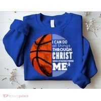 Basketball Faith All Things Through Christ Sweatshirt thumb 2