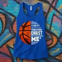 Basketball Faith All Things Through Christ Women's Tank Top thumb 3
