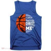 Basketball Faith All Things Through Christ Tank Top thumb 0