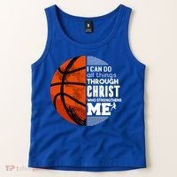 Basketball Faith All Things Through Christ Tank Top thumb 2