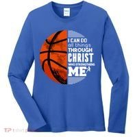 Basketball Faith All Things Through Christ Women's Long Sleeve Shirt thumb 0