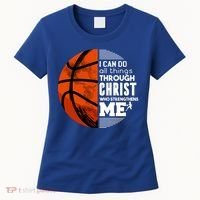 Basketball Faith All Things Through Christ Women's T-Shirt thumb 0