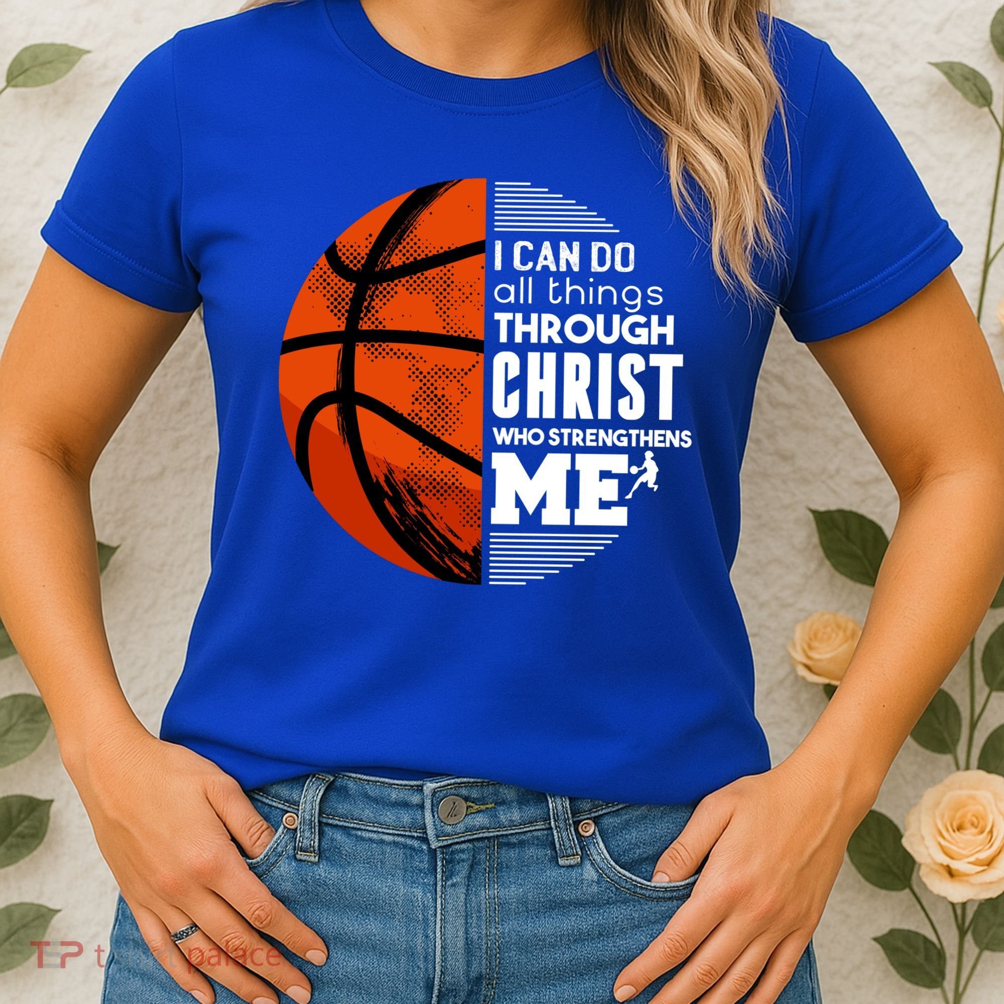 Basketball Faith All Things Through Christ Women's T-Shirt