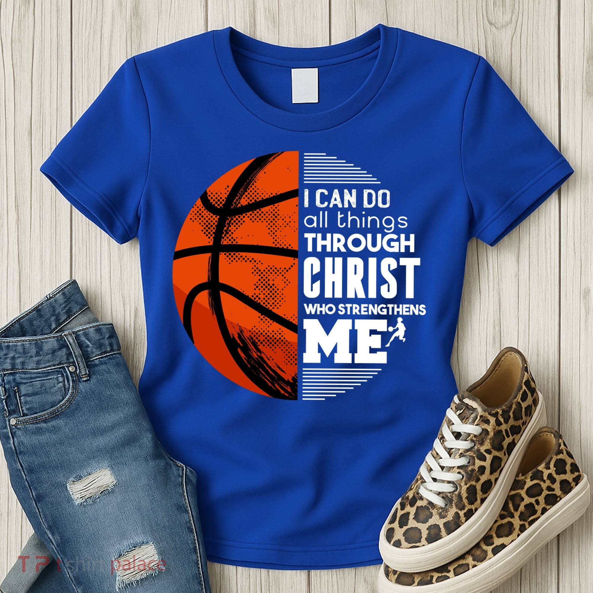 Basketball Faith All Things Through Christ Women's T-Shirt