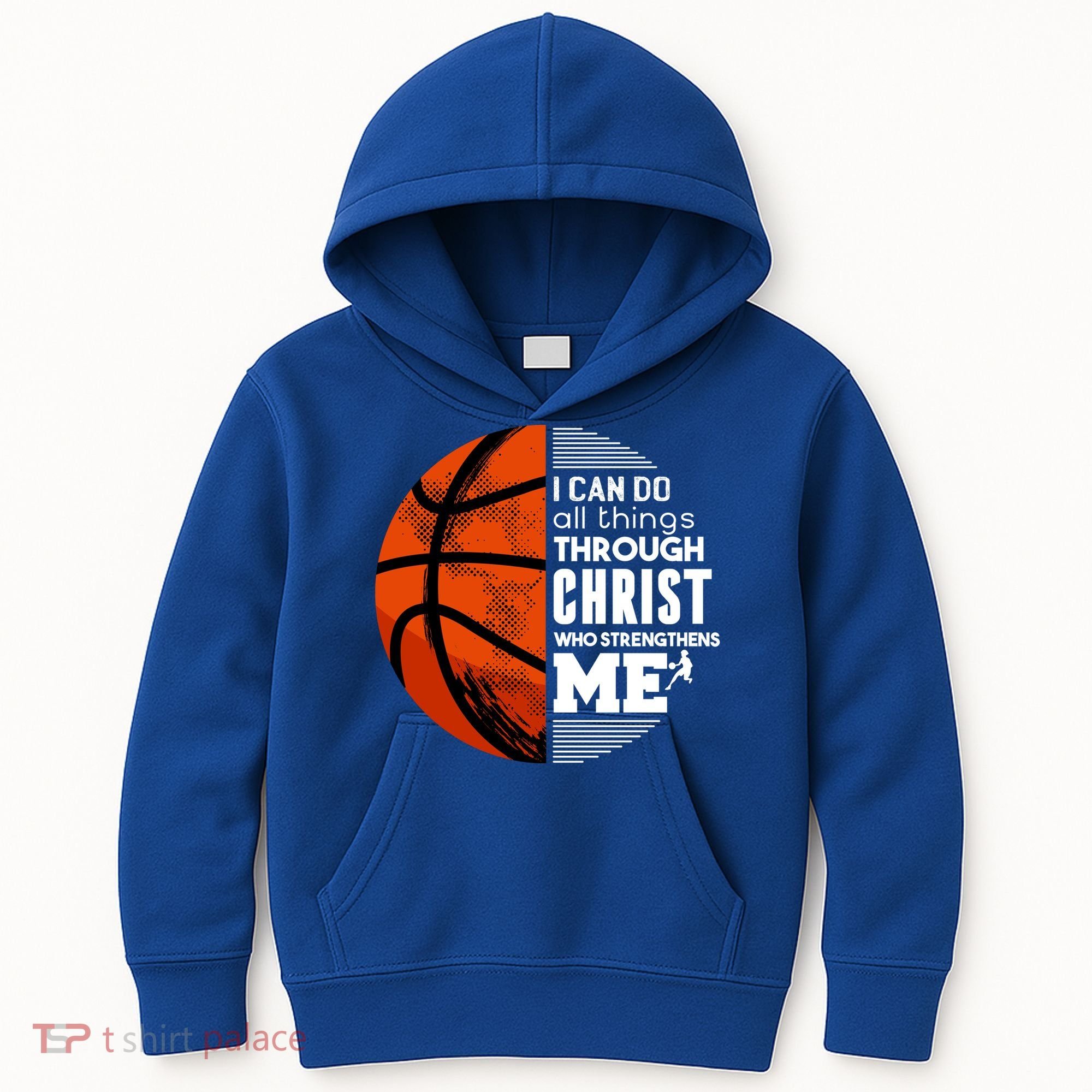 Basketball Faith All Things Through Christ Kids Hoodie
