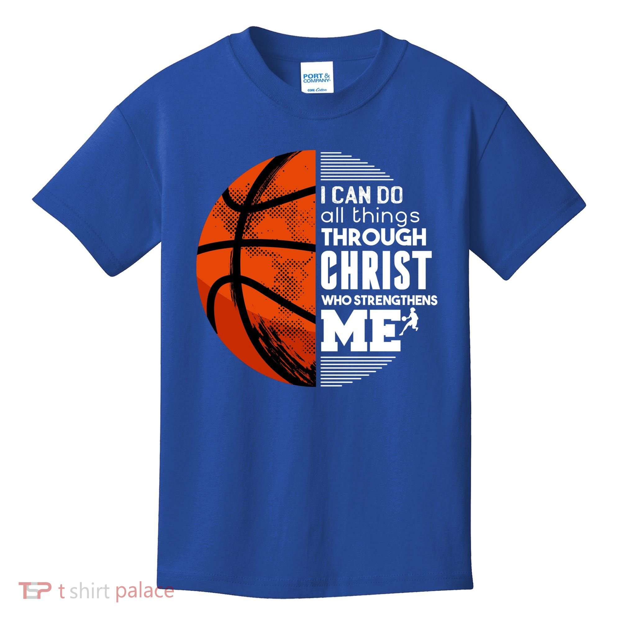 Basketball Faith All Things Through Christ Kids T-Shirt