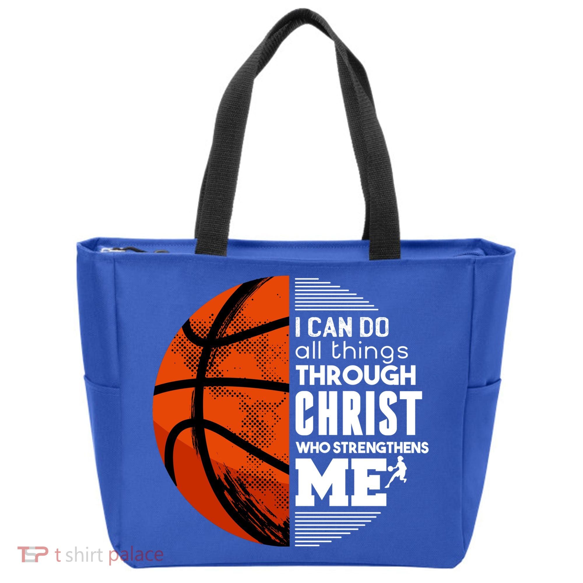 Basketball Faith All Things Through Christ Tote Bag