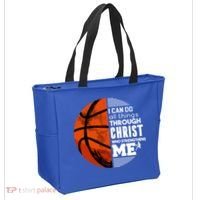 Basketball Faith All Things Through Christ Tote Bag thumb 2