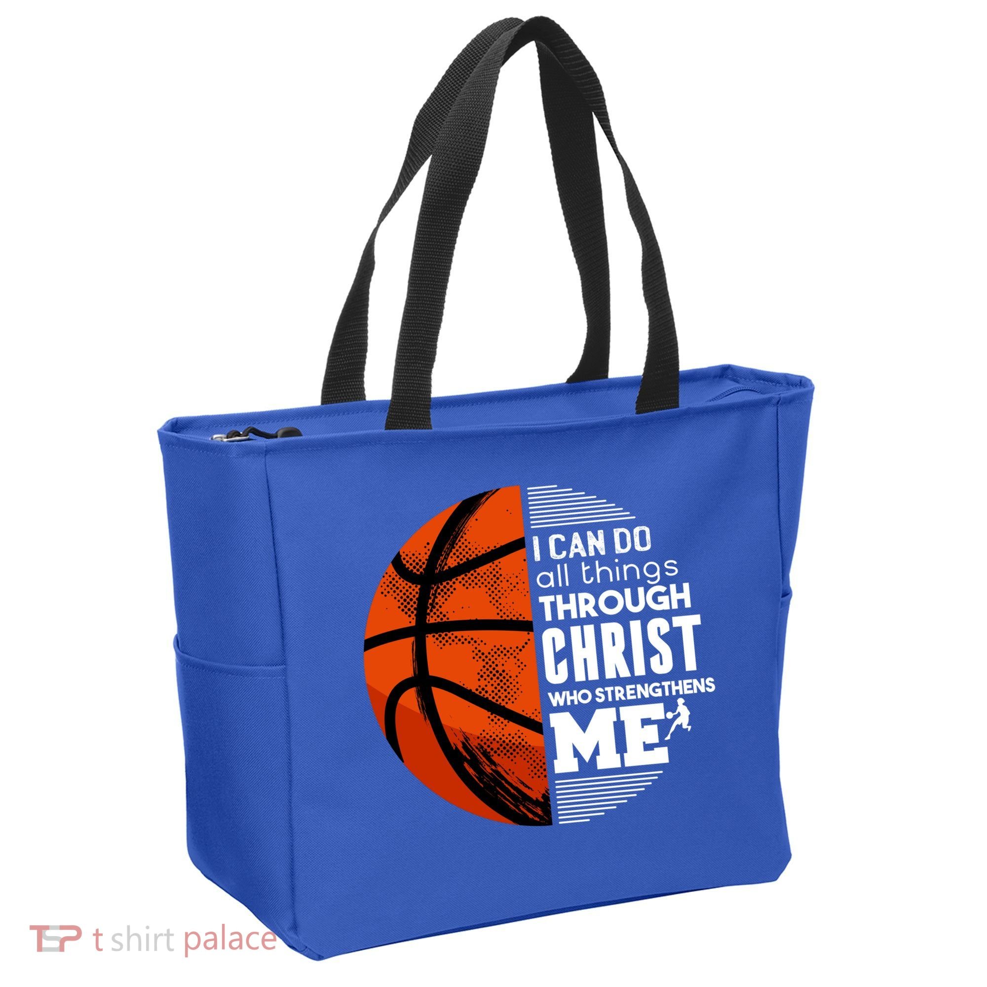 Basketball Faith All Things Through Christ Tote Bag