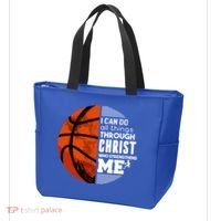 Basketball Faith All Things Through Christ Tote Bag thumb 3