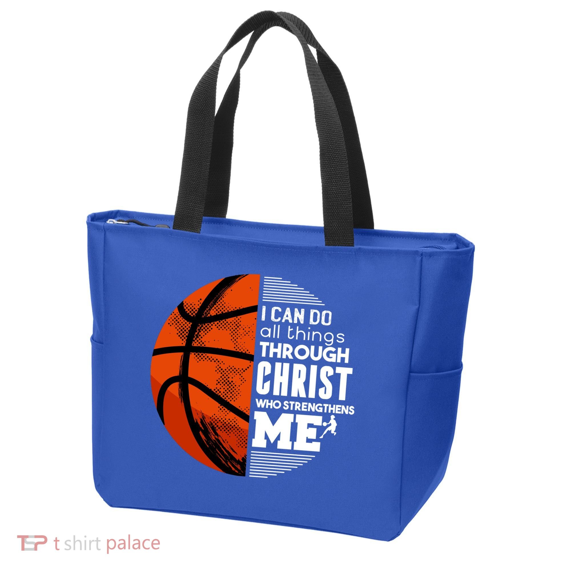 Basketball Faith All Things Through Christ Tote Bag