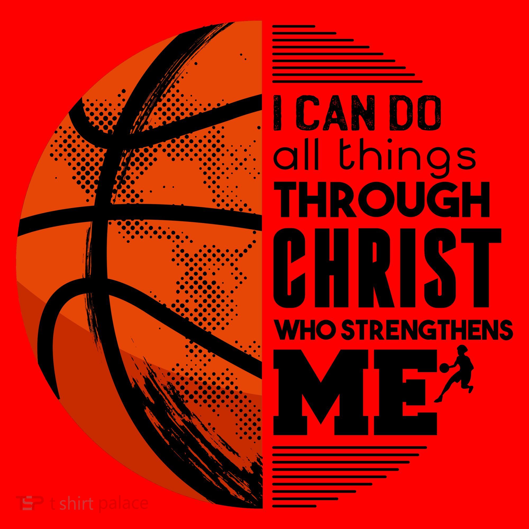 Basketball Faith All Things Through Christ Santa Hat