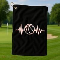 Basketball Heartbeat Golf Towel thumb 1
