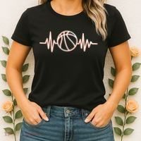 Basketball Heartbeat Women's T-Shirt thumb 2