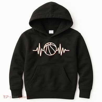Basketball Heartbeat Kids Hoodie