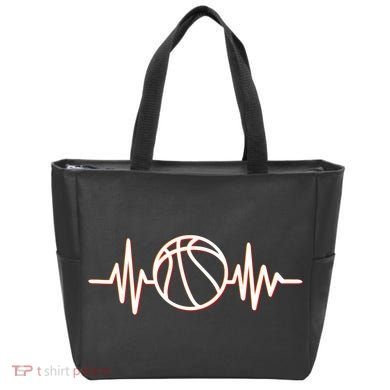 Basketball Heartbeat Tote Bag