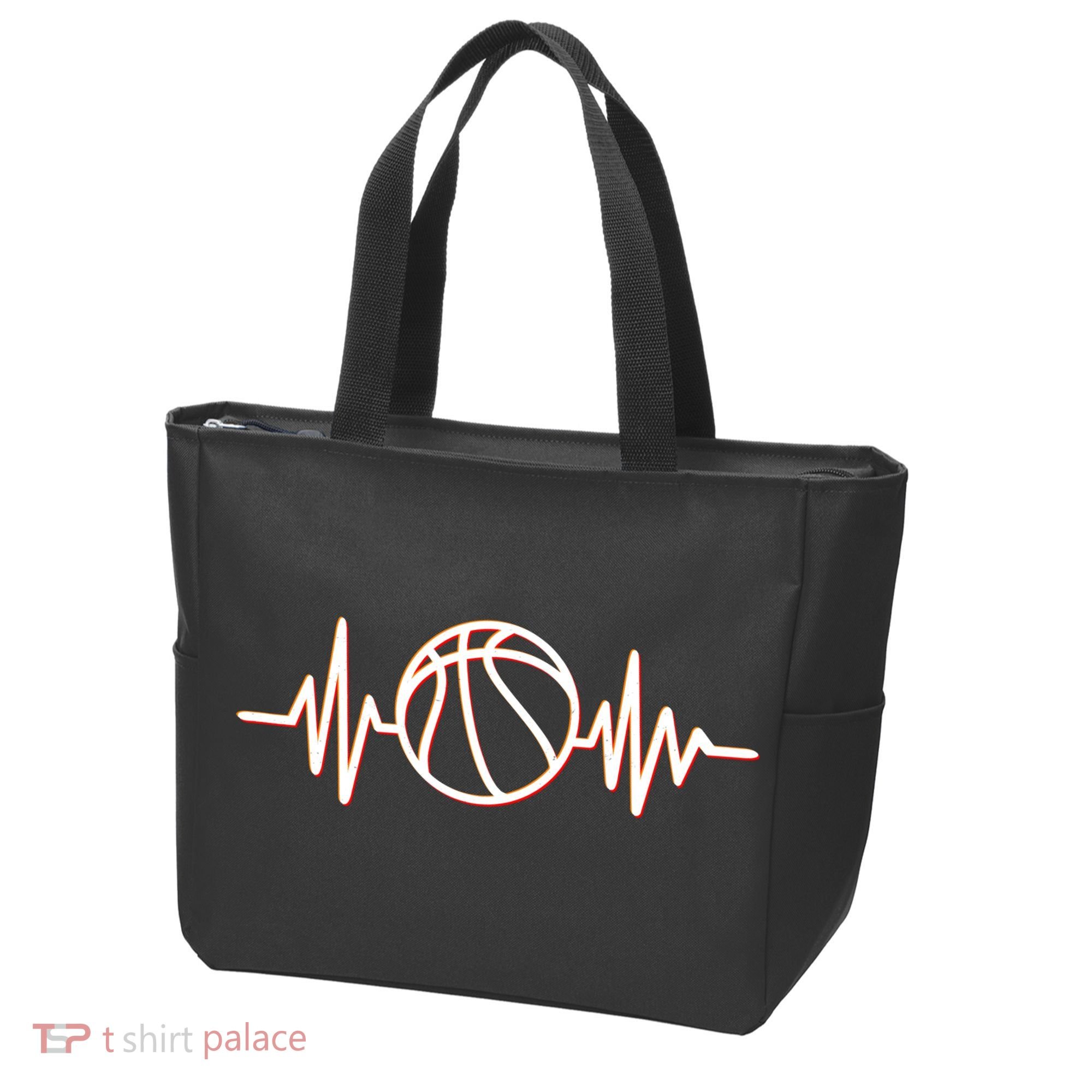 Basketball Heartbeat Tote Bag