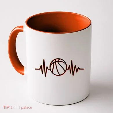 Basketball Heartbeat Coffee Mug