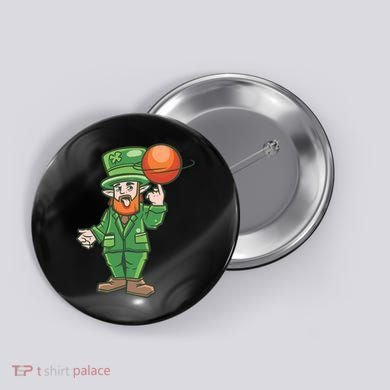 Basketball Leprechaun Button