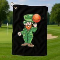 Basketball Leprechaun Golf Towel thumb 1