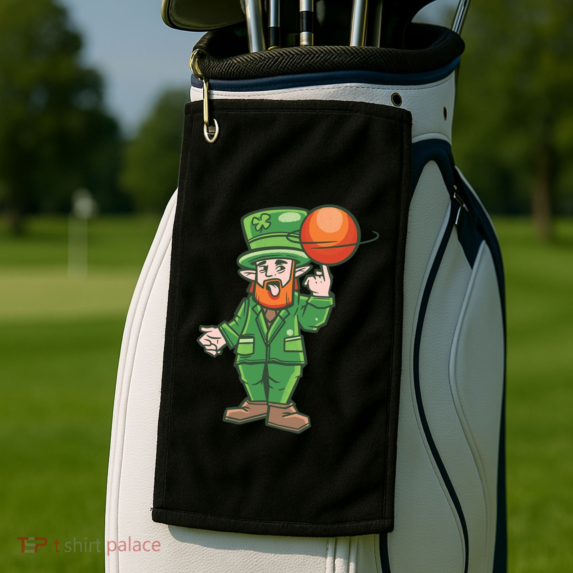 Basketball Leprechaun Golf Towel