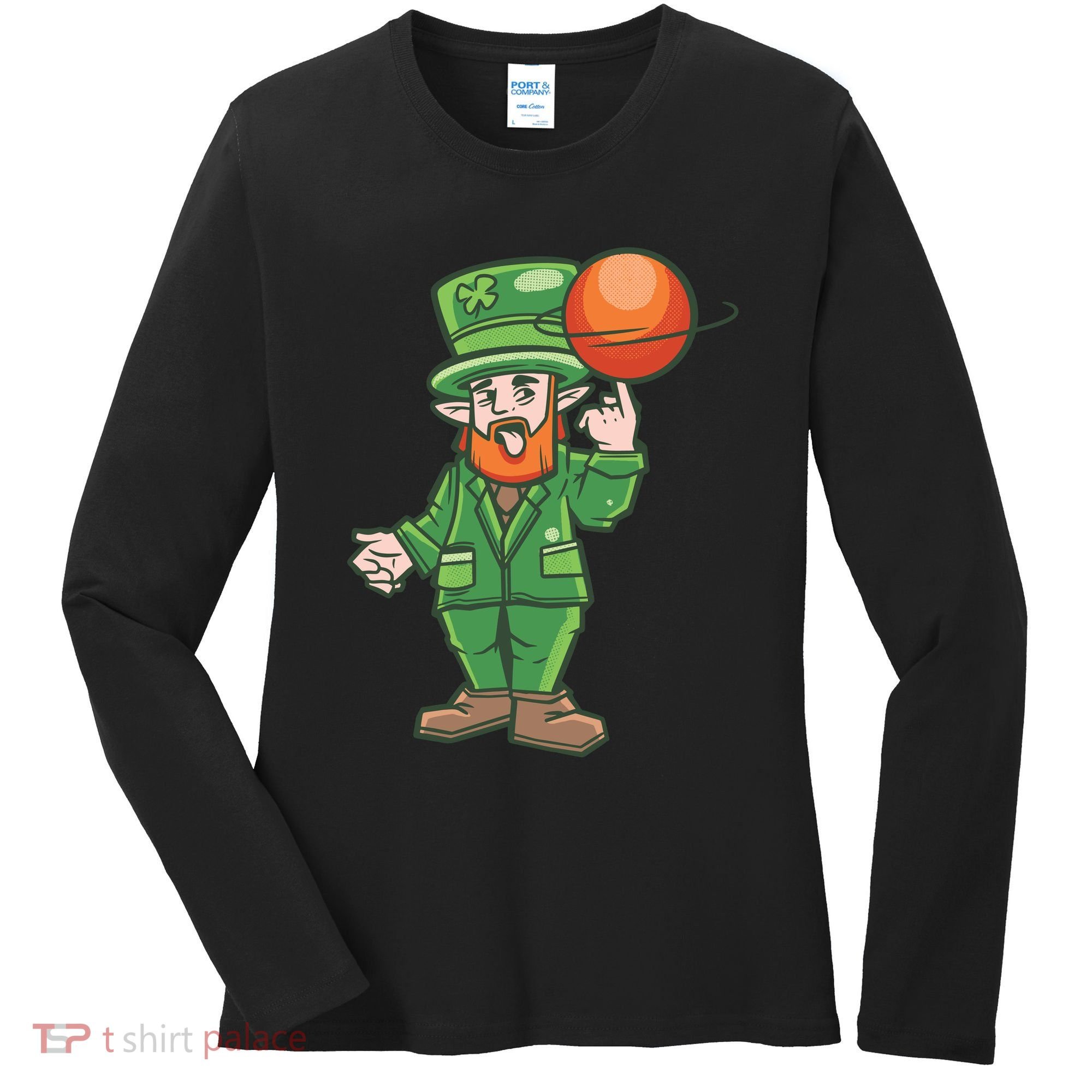 Basketball Leprechaun Women's Long Sleeve Shirt