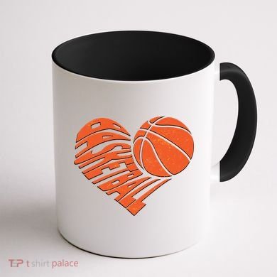 Basketball Love Heart Coffee Mug back