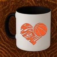 Basketball Love Heart Coffee Mug thumb 2