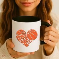 Basketball Love Heart Coffee Mug thumb 3
